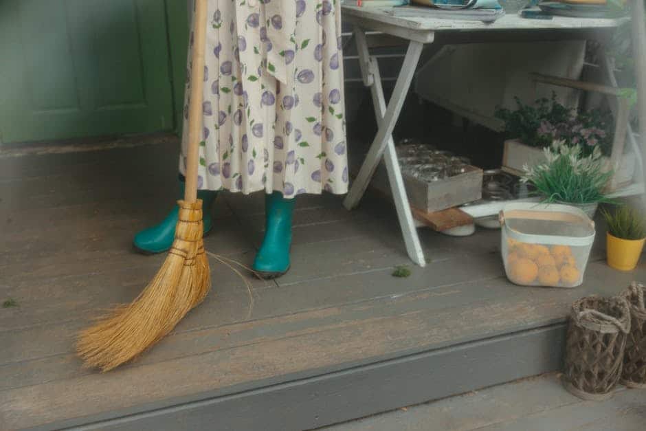 Image description: A professional chimney sweep cleaning a chimney.