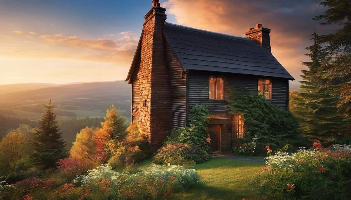 Image of a well-maintained chimney, symbolizing chimney safety for a visually impaired reader